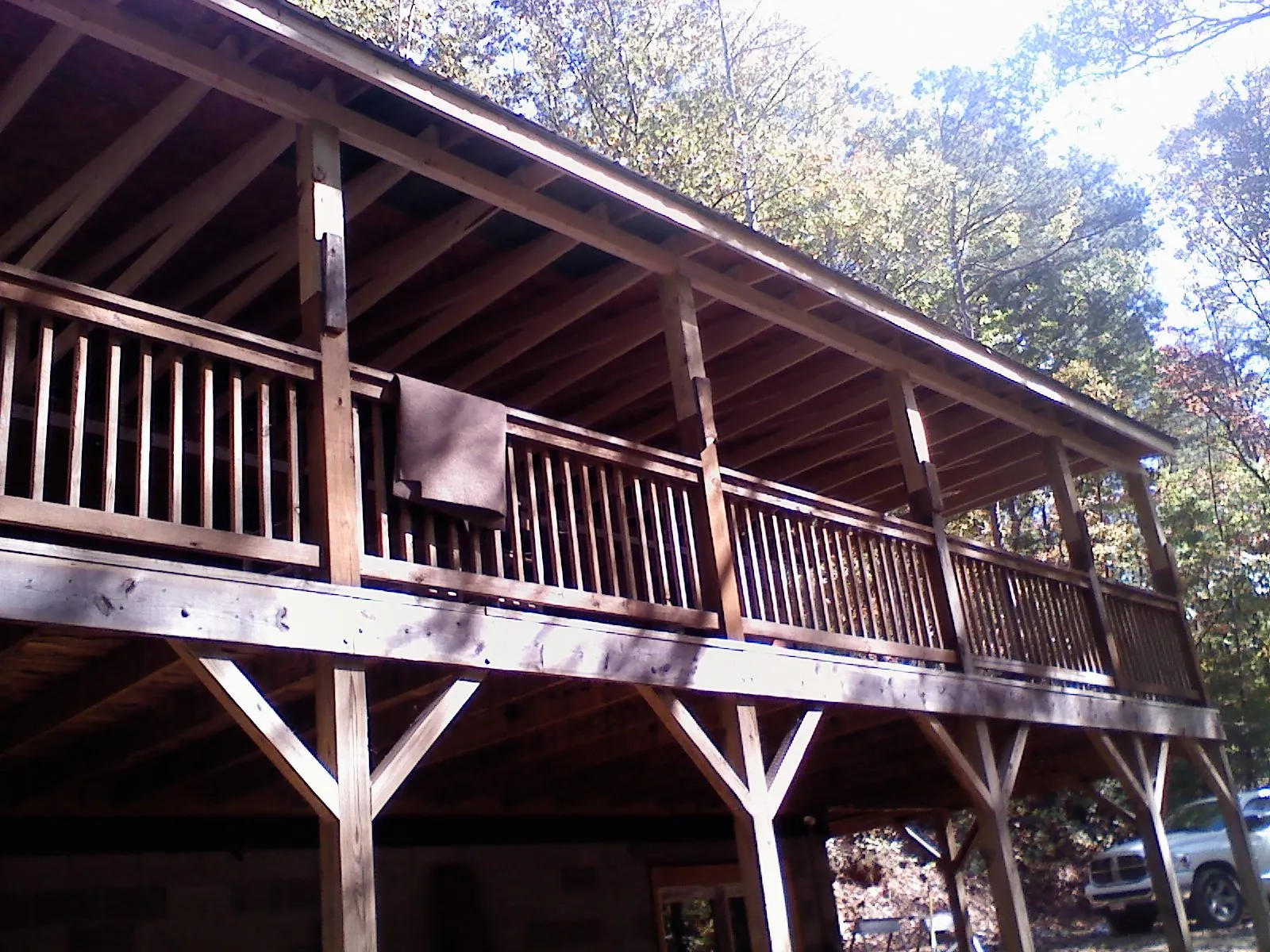 Timber framing under a new elevated porch and deck — Roof Leak Repair in Ramona by Roofing Brothers